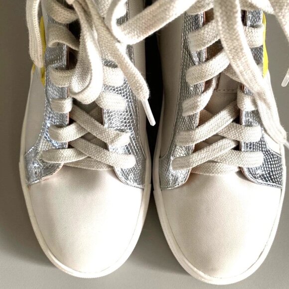DV Dolce Vita Women's Alvira Lace-Up High-Top Sneakers White Leopard Size 6 - Picture 6 of 8